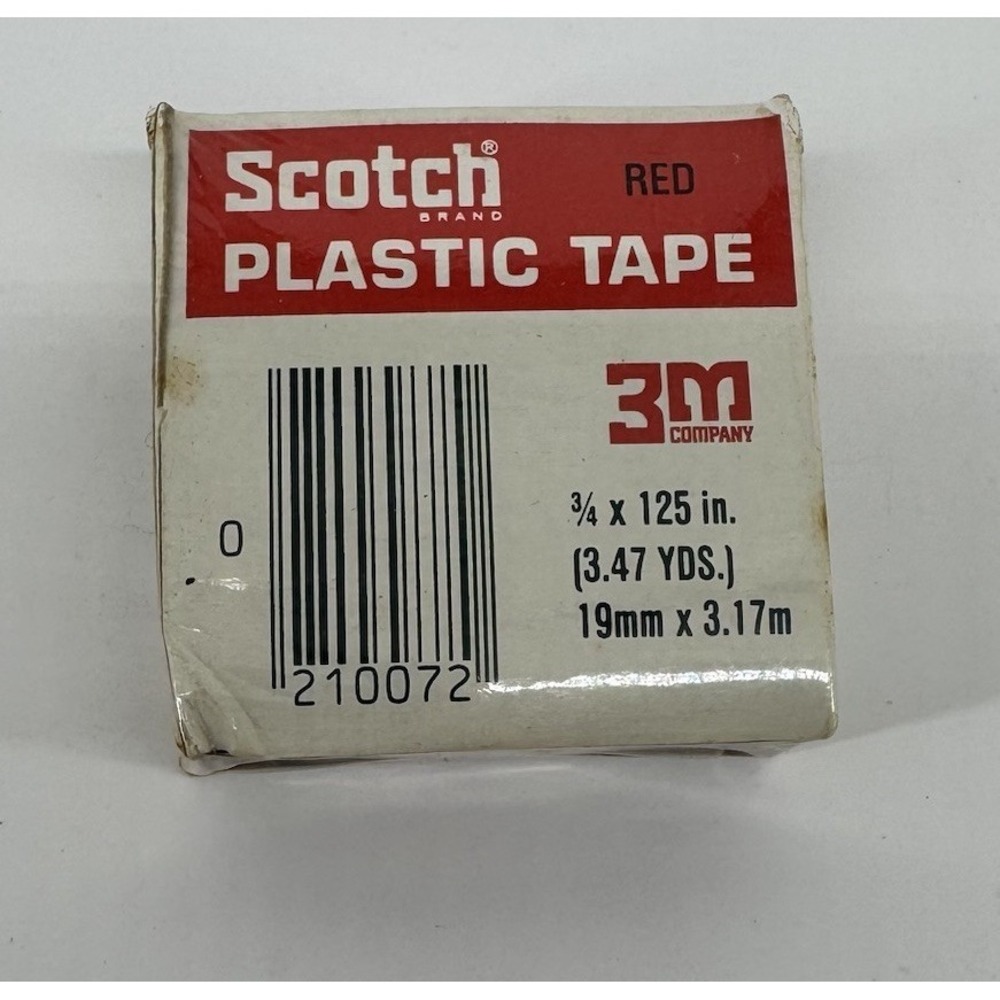 Vintage Scotch Red Plastic Tape 3M Sealed Repair Craft Utility Tape Retro USA